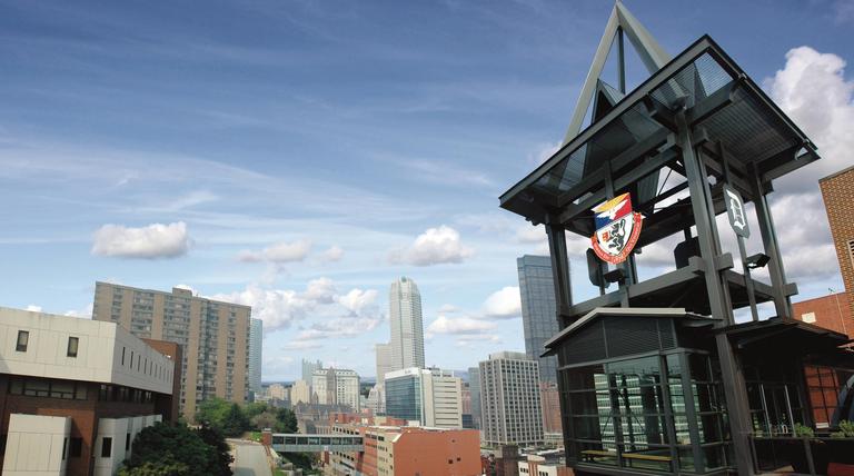 Duquesne campus skyline with Power Center tower