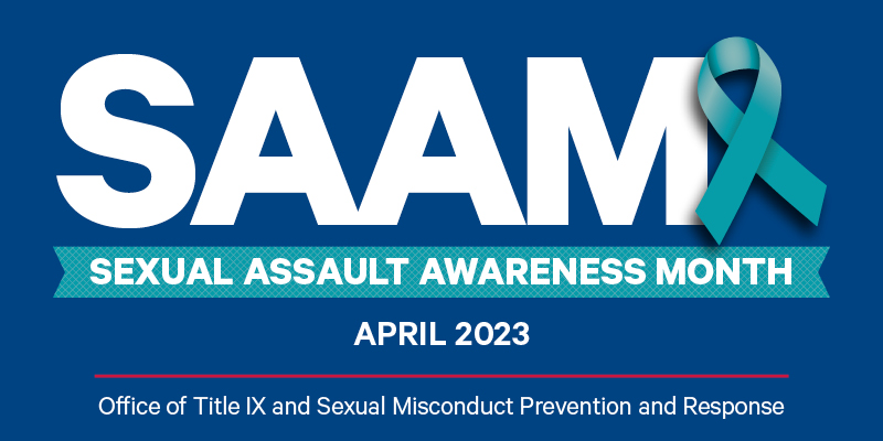 Teal and Navy blue Sexual Assault Awareness Month Banner