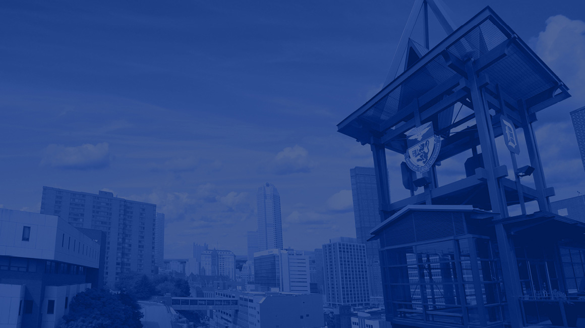 Pittsburgh city skyline from Duquesne's campus