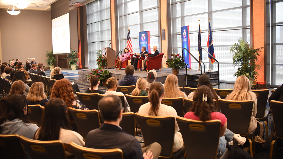 Full room shot at the Civil Discourse 2023 event