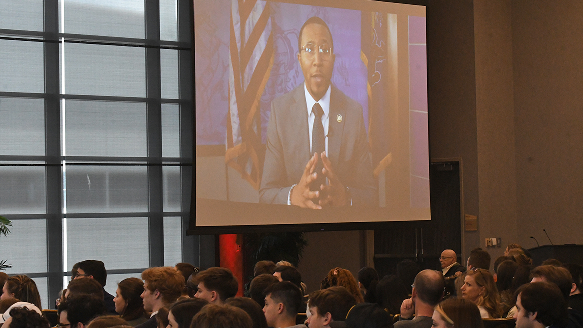 Panelist HON. AERION ABNEY speaking at Civil Discourse 2023 via video.