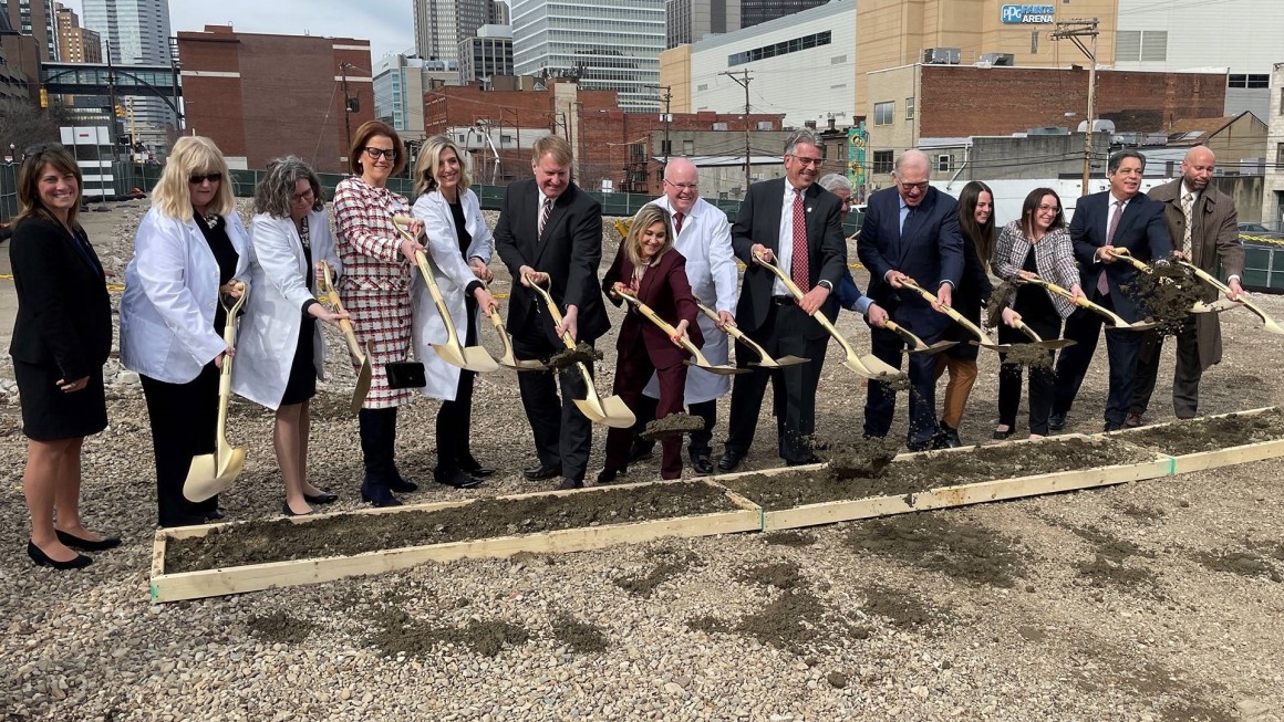 President Gormley at Proposed College of Osteopathic Ground Breaking