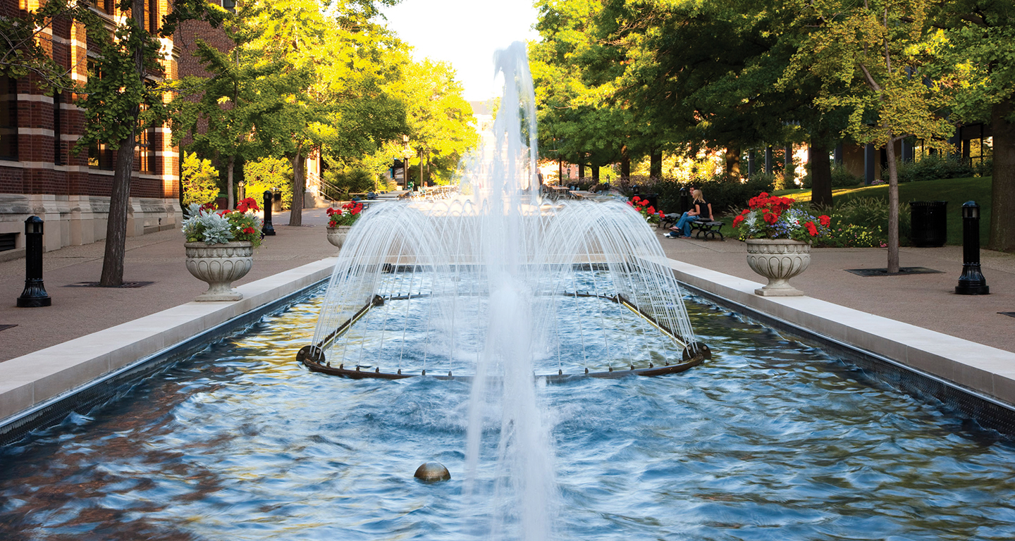 Fountain on Academic Walk.