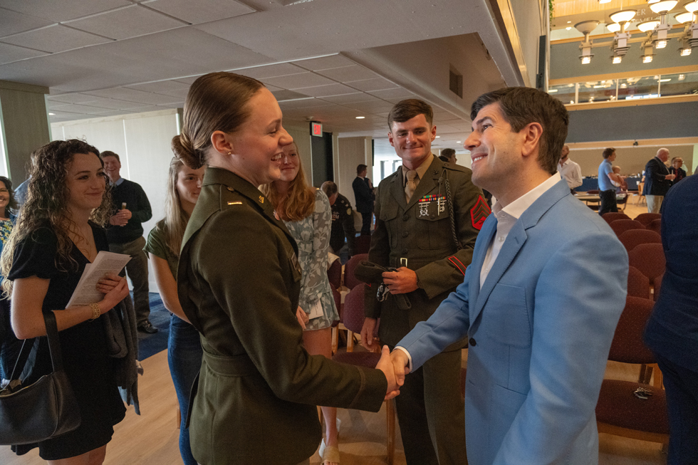 Dr. Dausey at Army ROTC Commissioning Ceremony