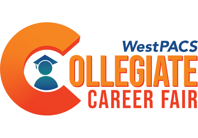 Logo for WestPACS Collegiate Career Fair featuring the text and small icon of a person in a graduation cap