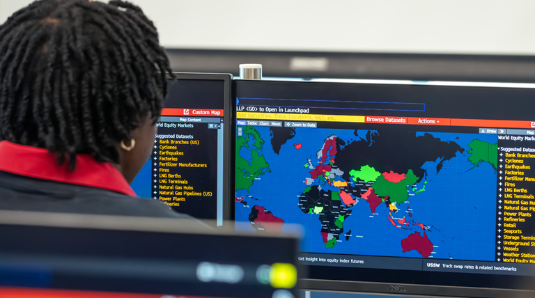 Undergraduate student using financial planning software.