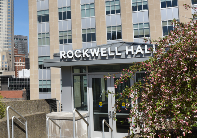 Rockwell Hall Skywalk Entrance