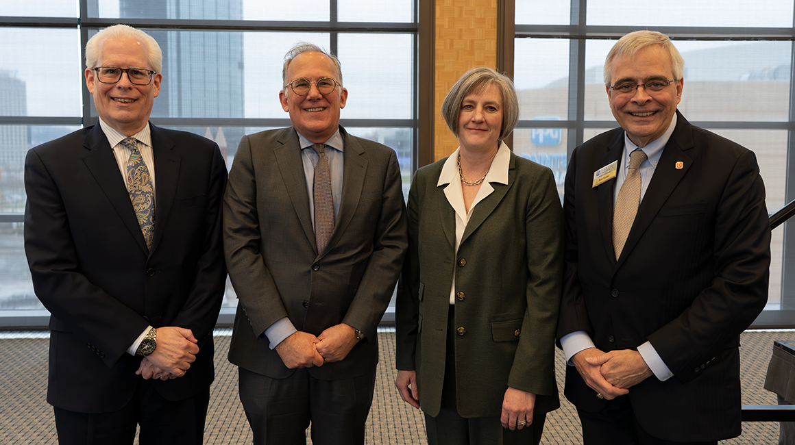 Left to Right: Dr. Dean McFarlin, Duquesne; Gus Faucher, PNC Bank;  Susan Cosper, FASB; and Bob Kollar, Duquesne