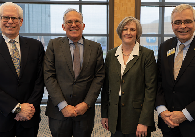 Left to Right: Dr. Dean McFarlin, Duquesne; Gus Faucher, PNC Bank;  Susan Cosper, FASB; and Bob Kollar, Duquesne