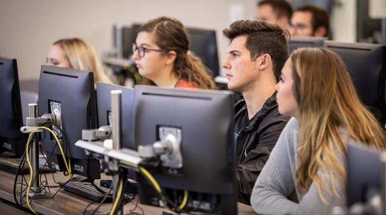 Students in a classroom.