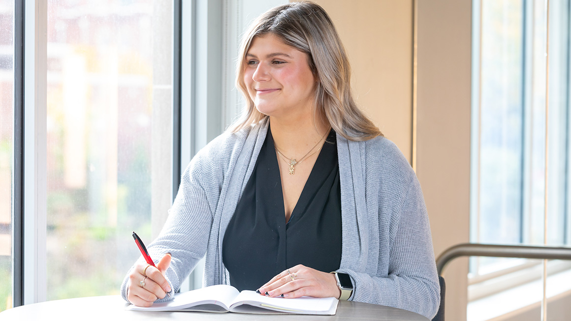 A business studies in the Eugene P. Beard Center for Student Success.