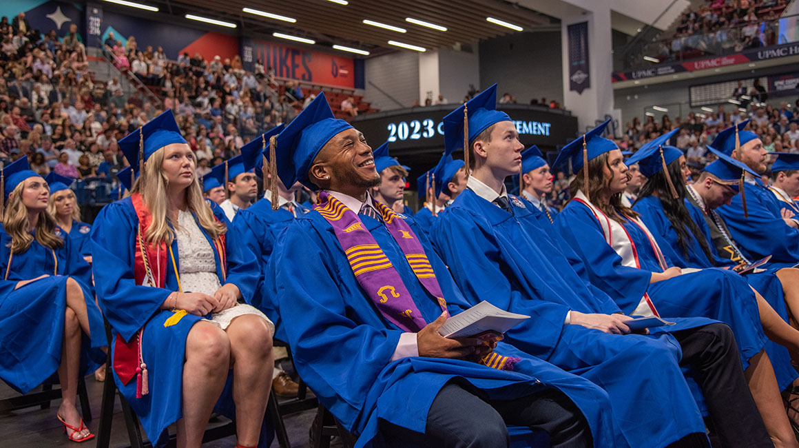 Business seated during Commencement. 