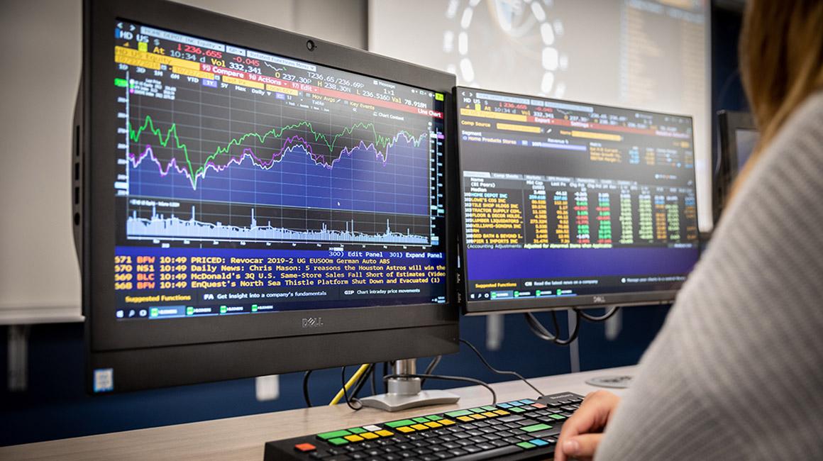 The interface of a Bloomberg terminal.