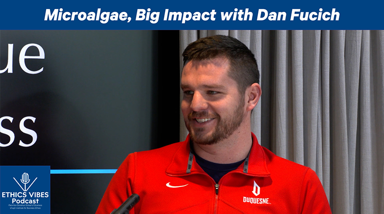 Microalgae, Big Impact Podcast Cover Image featuring Dan Fucich of AlgenAir