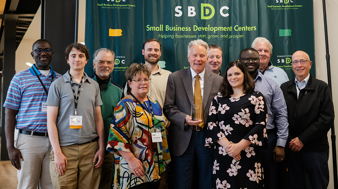 Members of the SBDC with the 2026 PASBDC Happy Client Award.