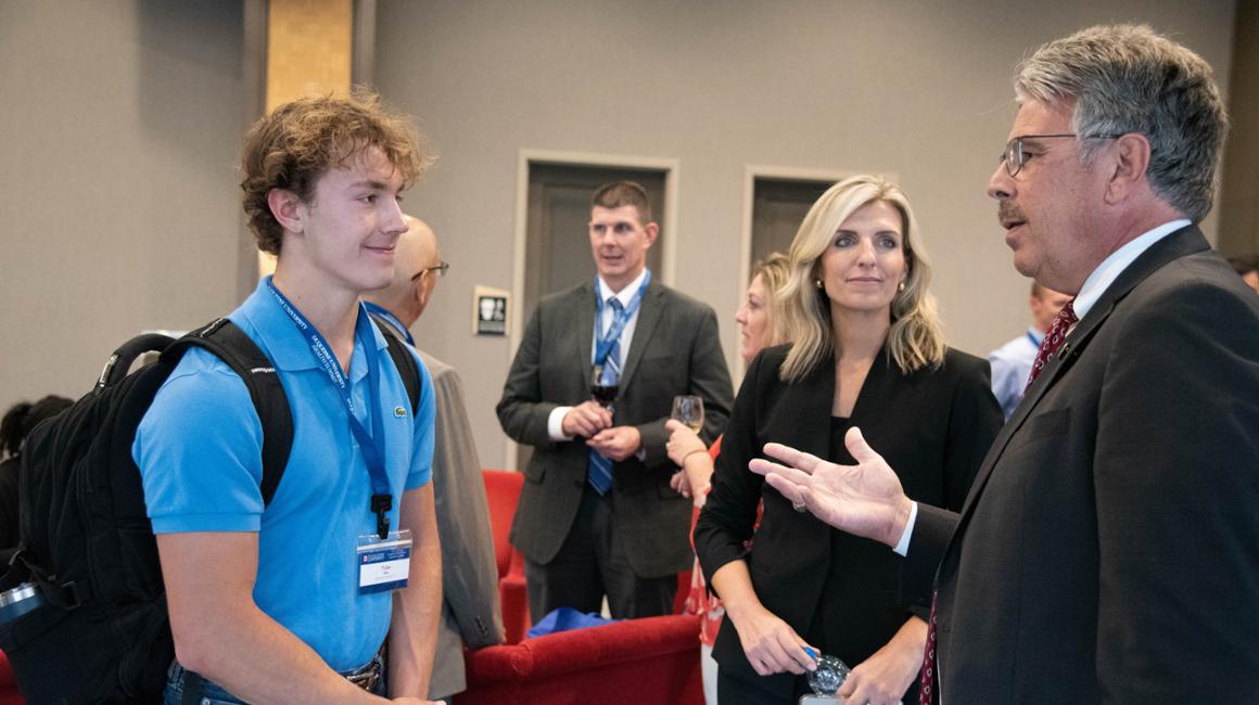 Ken Gormley and student at the Health Summit.