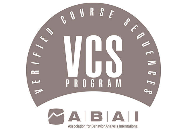 Verified Course Sequence ABAI logo that reads Verified Course Sequence VCS Program ABAI Association for Behavior Analysis International