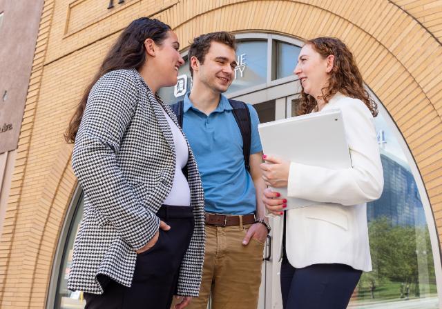 picture of students outside of Tribone Center