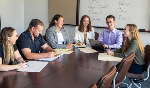 Law students studying