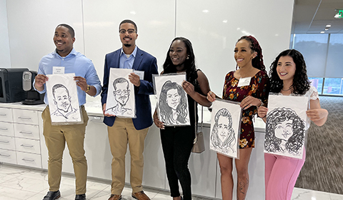 Duquesne Kline Law students at BLSA Caricatures event