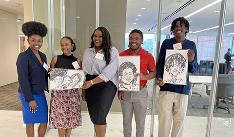 Duquesne Kline Law students at BLSA Caricatures event