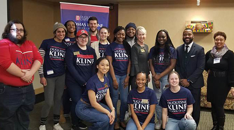 Thomas R. Kline School of Law of Duquesne University faculty and staff at Future Voices of the People event for high school students