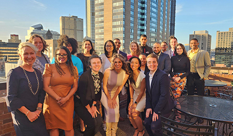 Group photo of Duquesne Kline Law students who are part of the Pittsburgh Legal Diversity and Inclusion Coalition 