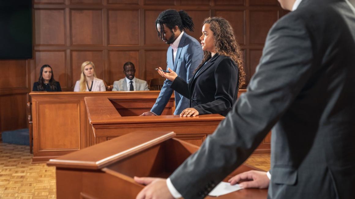 Students in courtroom