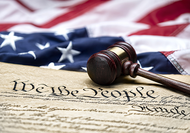 Stock image of the Constitution showing 