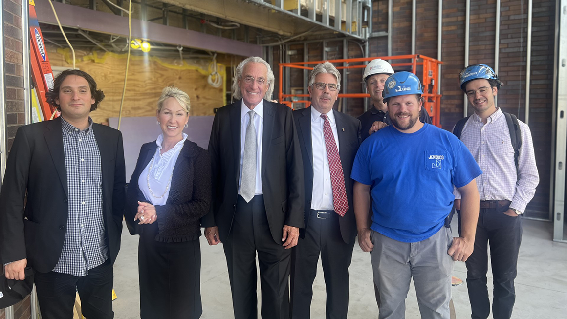 Kline with construction crew