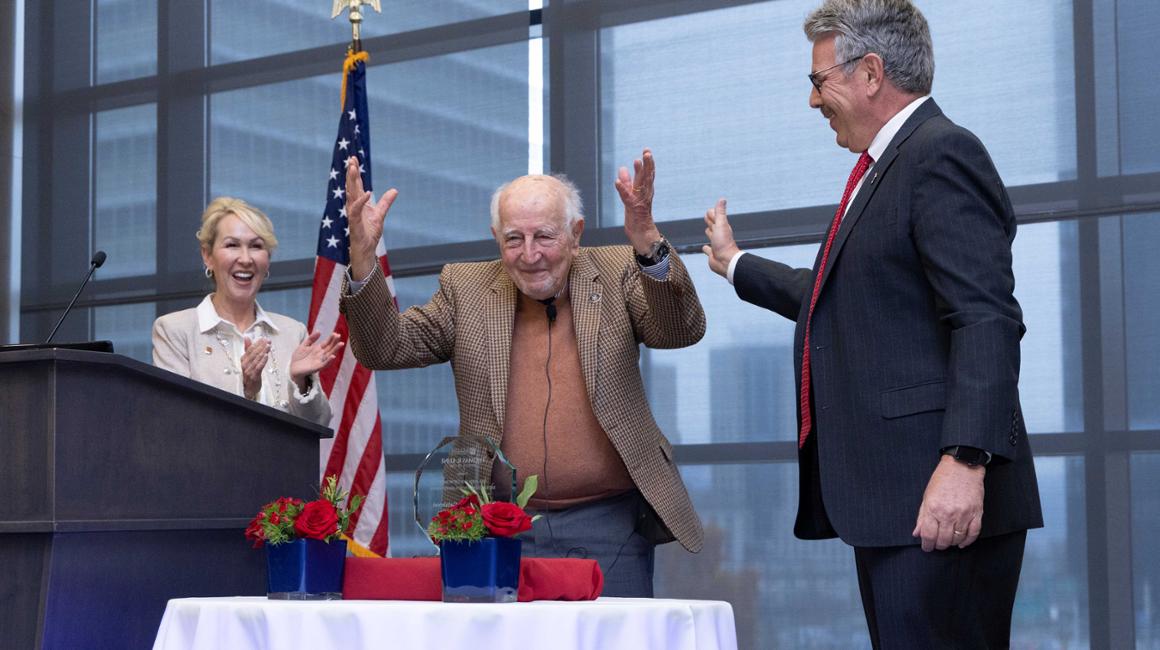 Dean Barton, Judge Guido Calabresi, and President Ken Gormley