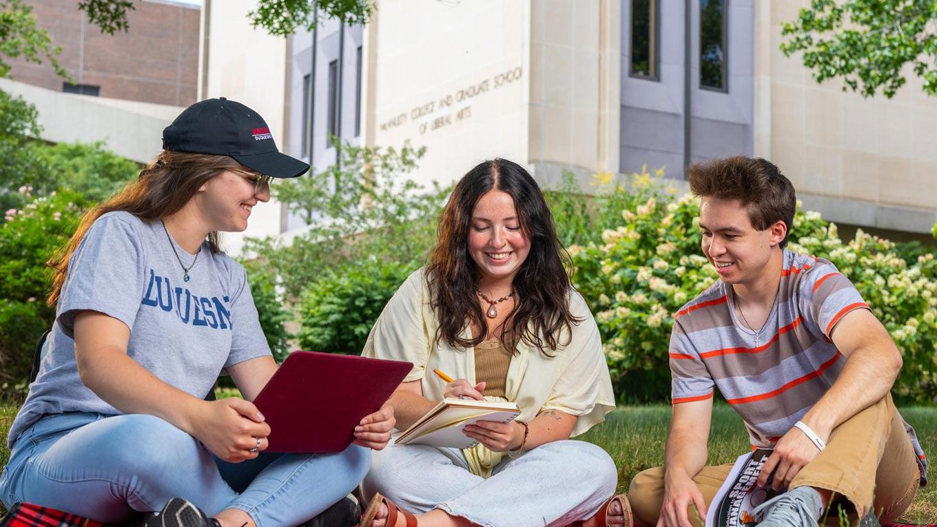 students on grass