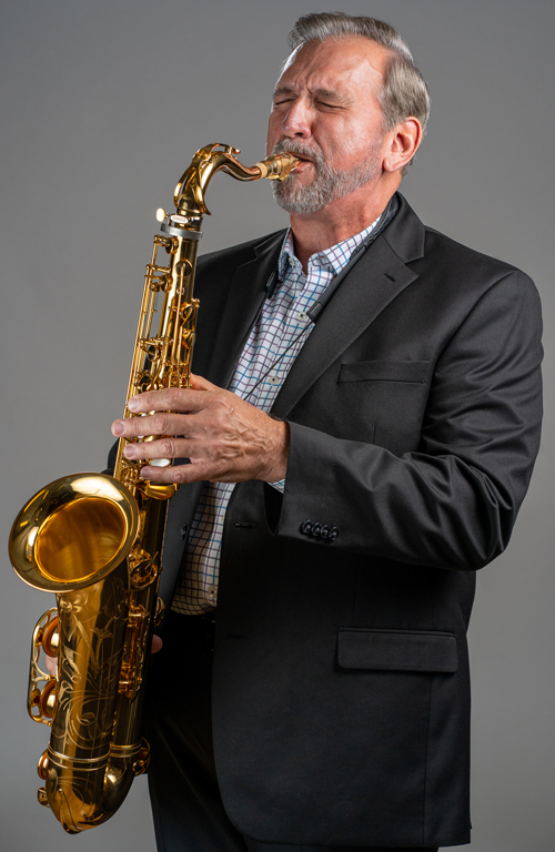 Mike Tomaro playing saxophone