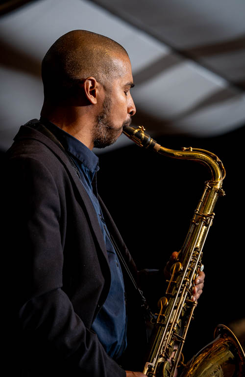 man playing saxophone