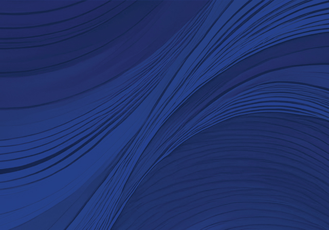 Blue graphic with darker blue swirls.