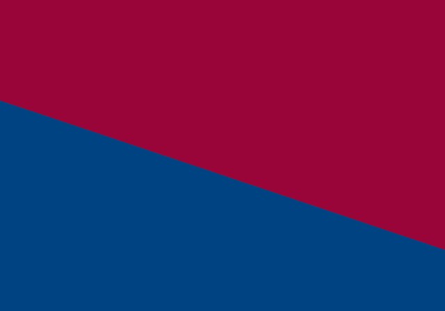 Blue and red graphic with solid colors divided diagonally.