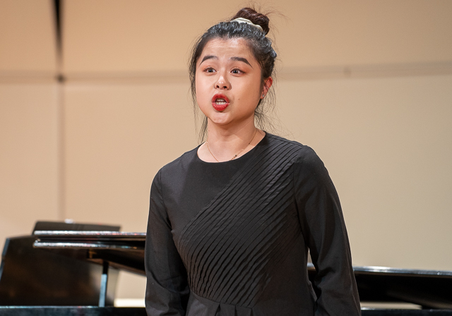 A singer performs on stage.