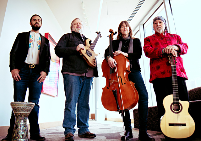 Four members of Miguel Espinoza Fusion pose for a photo.