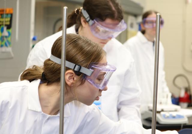 a picture of students working in a chemistry lab