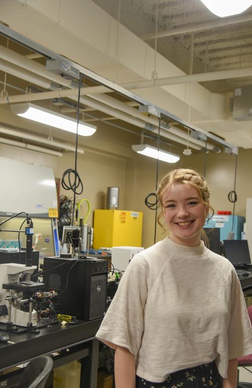 Skyler posing in lab