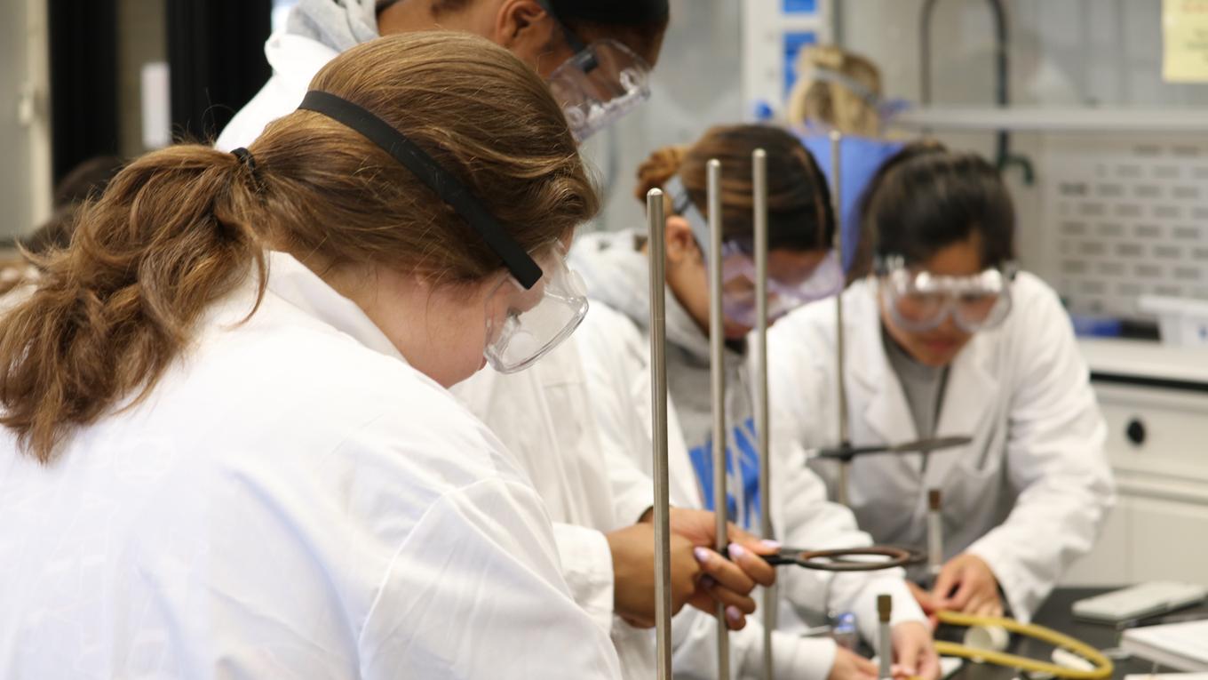 students working together in lab