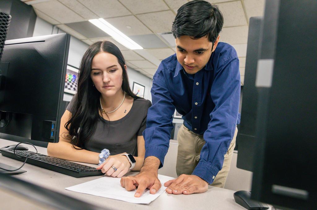 a picture of students working together