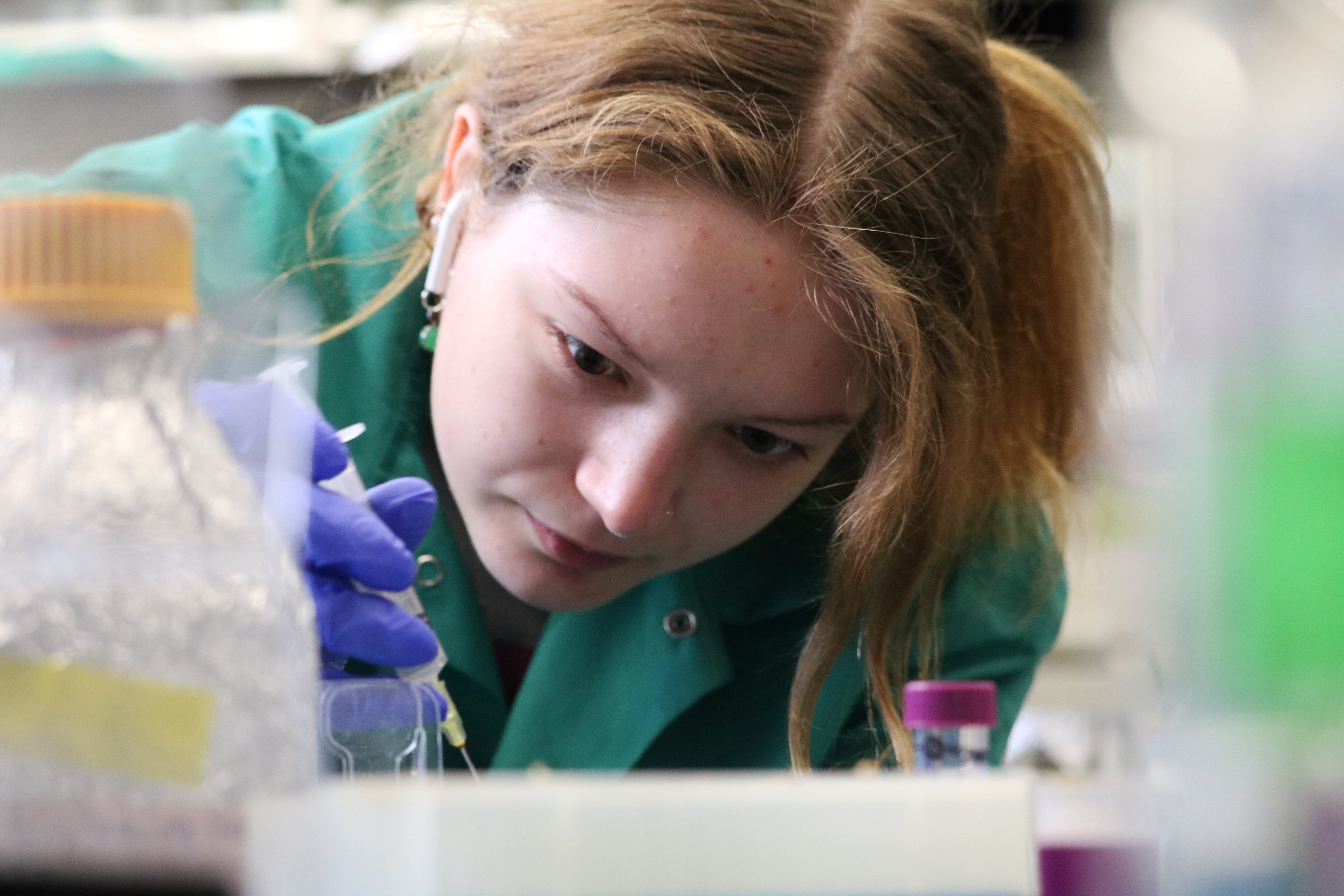 a picture of students working in a chemistry lab