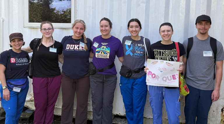 nursing faculty and students in roatan