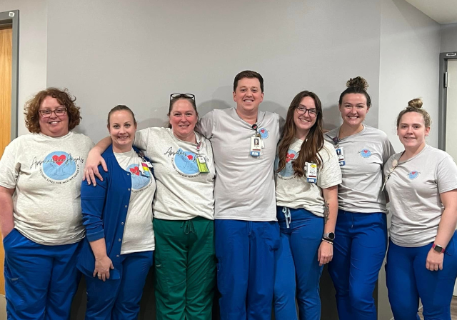 nursing team standing together for a group photo