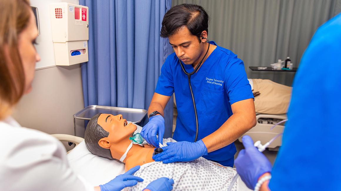 BSN Second Degree student in lab