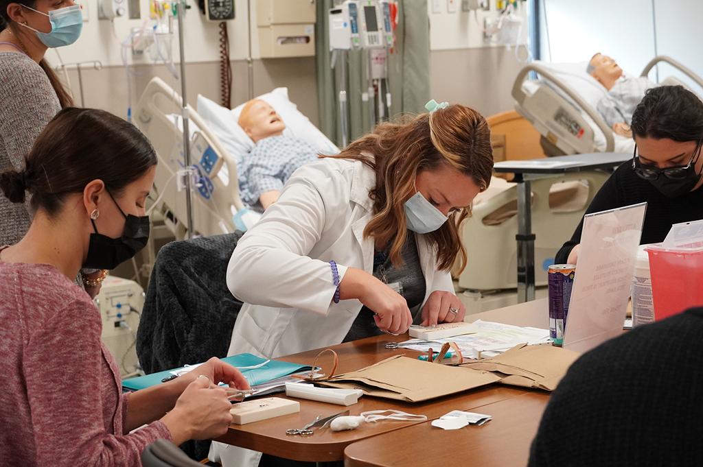 Graduate students in lab