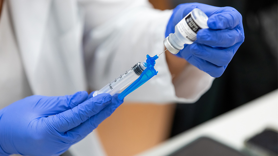 an immunization being prepared