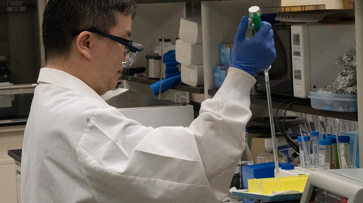 pharmacology student in a lab