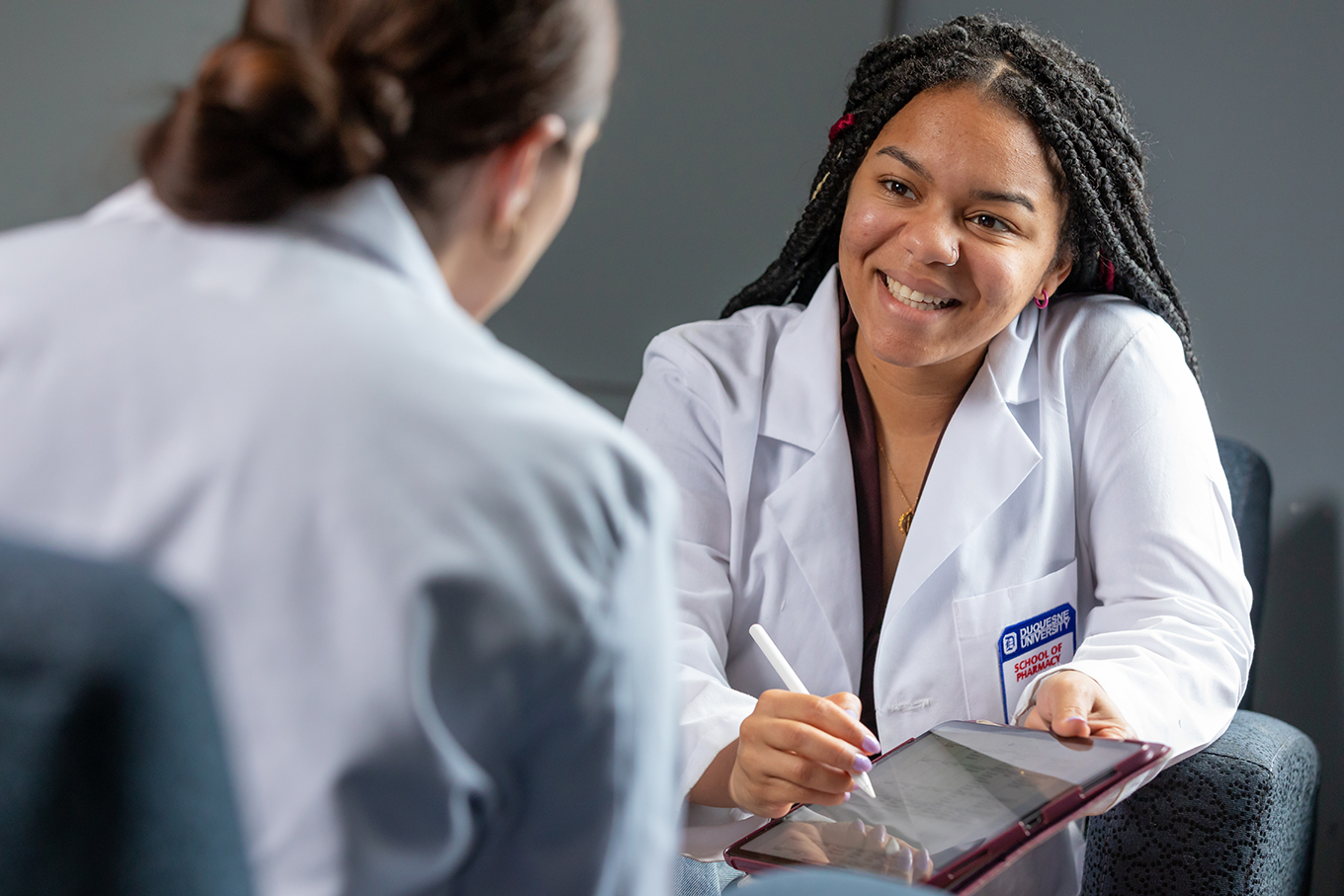 Duquesne University School of Pharmacy student pharmacists collaboration on a project